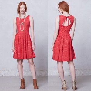 anthropologie Postmark Sunstream Eyelet Pink Dress